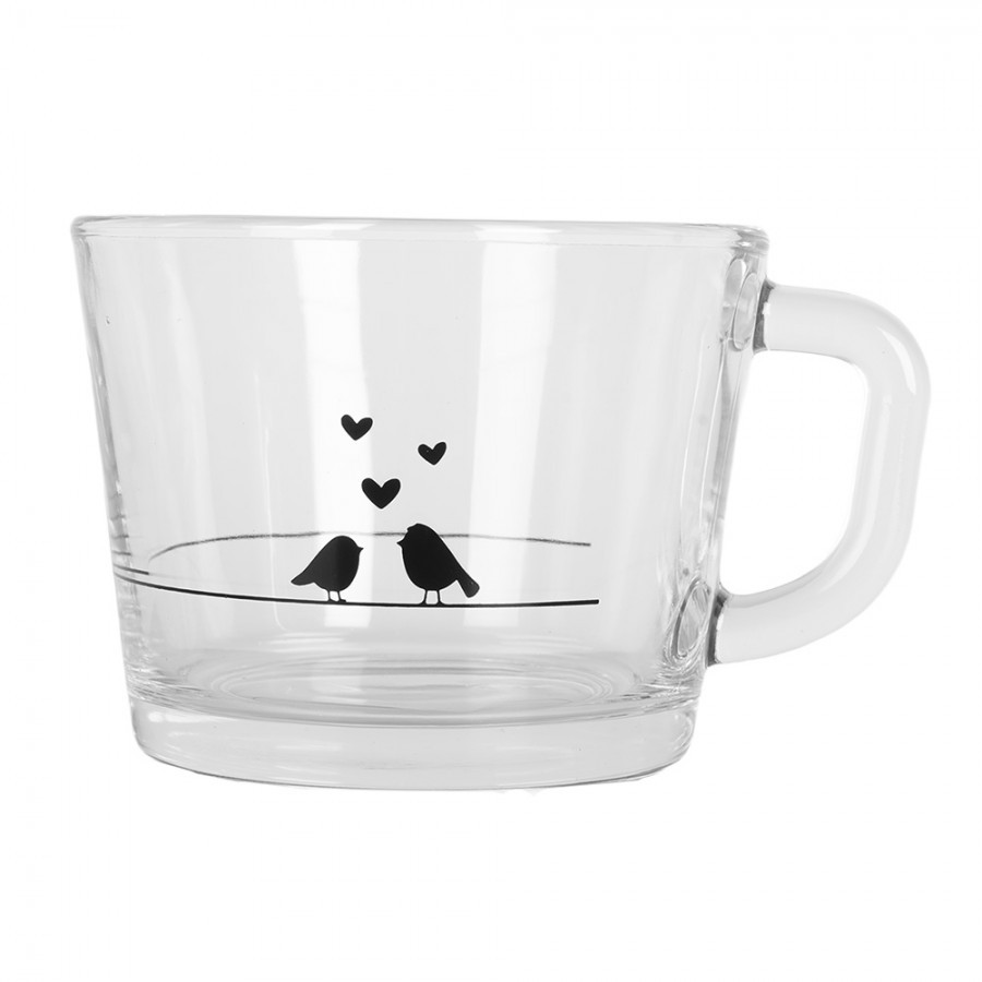 Water Glass 13x10x9 Cm / 450 Ml Transparent Glass Heart - 13*10*9 cm / 350 ml