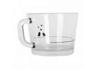 Water Glass 13x10x9 Cm / 450 Ml Transparent Glass Heart - 13*10*9 cm / 350 ml