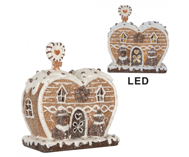 Perníková LED chaloupka Gingerbread Cotti - 18*10*19 cm Clayre & Eef