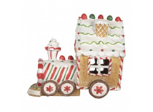 Christmas Decoration With LED Lighting And Music Train 21x12x19 Cm Brown Plastic - 21*12*17 cm