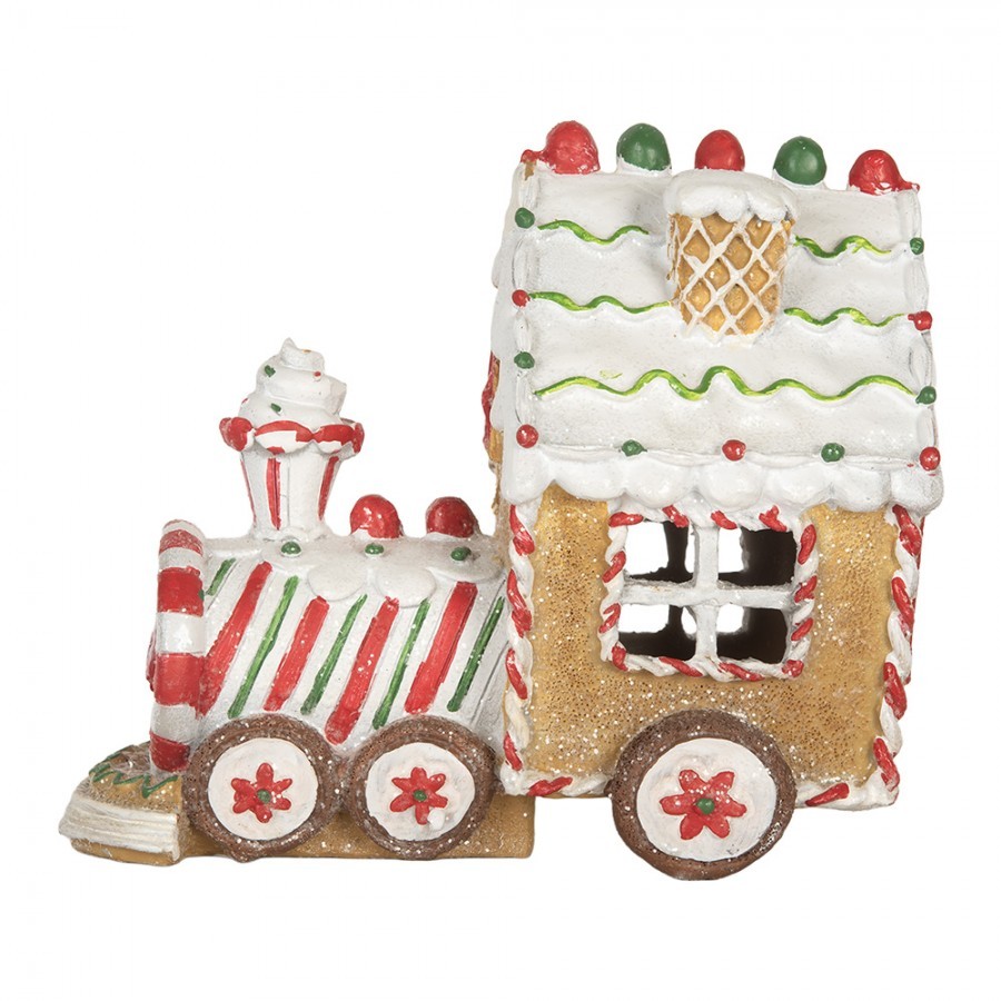 Christmas Decoration With LED Lighting And Music Train 21x12x19 Cm Brown Plastic - 21*12*17 cm