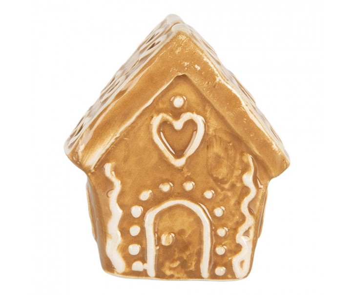 Perníková chaloupka stojan na vizitky Gingerbread Cott - 5*4*6 cm Clayre & Eef