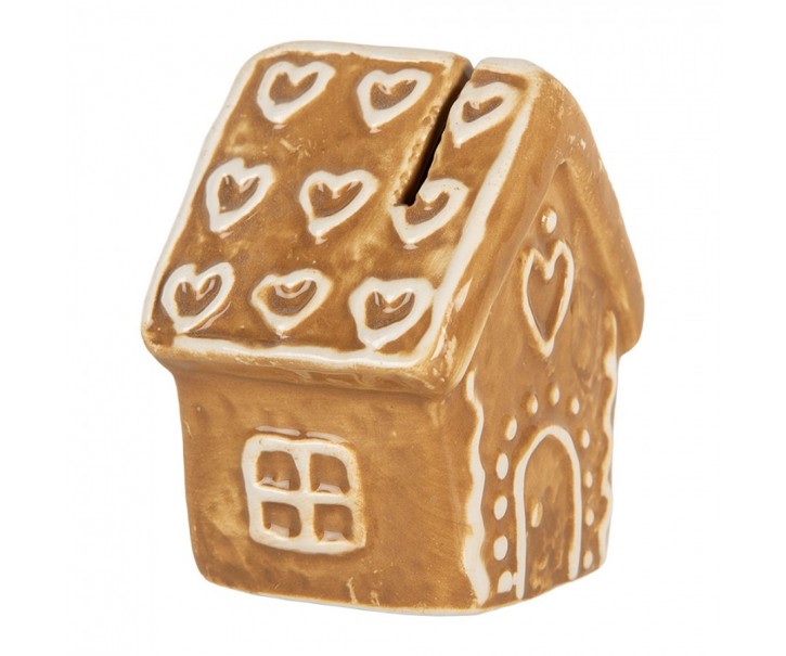 Perníková chaloupka stojan na vizitky Gingerbread Cott - 5*4*6 cm Clayre & Eef