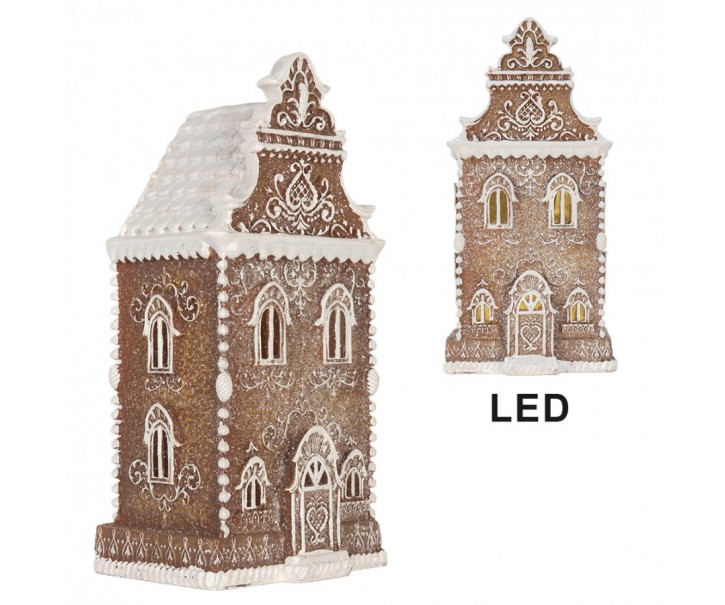 Perníkový LED domek Gingerbread Cotti - 17*15*35 cm Clayre & Eef
