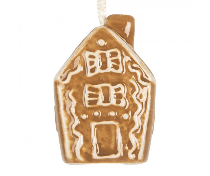 Závěsná ozdoba perníková chaloupka Gingerbread Cott - 4*4*6 cm Clayre & Eef