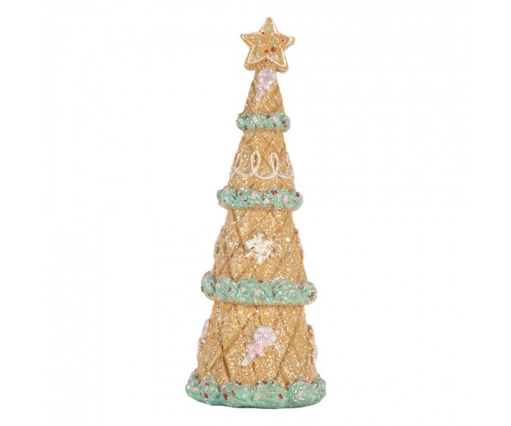 Dekorace vánoční perníkový stromek Gingerbread Tree - Ø 9*25 cm Clayre & Eef