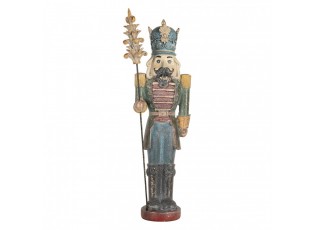 Christmas Decoration Figurine Nutcracker 12x10x40 Cm Blue Plastic - 13*13*38 cm