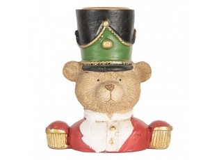 Card Holder Bear 9x6x10 Cm Brown Plastic - Christmas