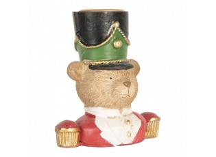 Card Holder Bear 9x6x10 Cm Brown Plastic - Christmas