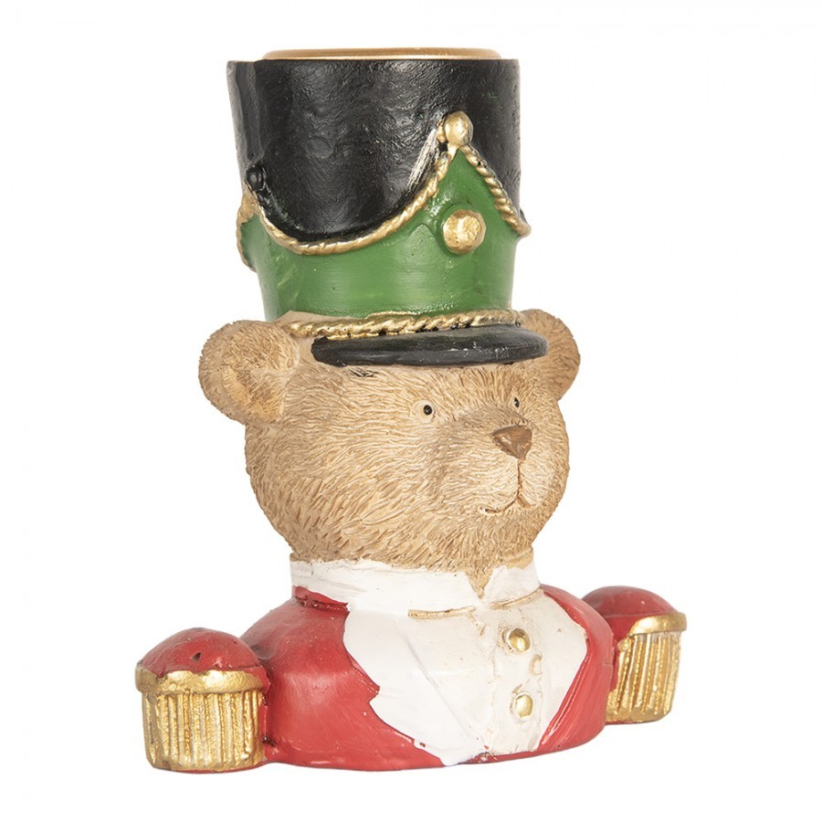 Card Holder Bear 9x6x10 Cm Brown Plastic - Christmas