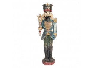 Modro-zelená dekorace figurka Louskáček Nutcracker - 21*15*60 cm