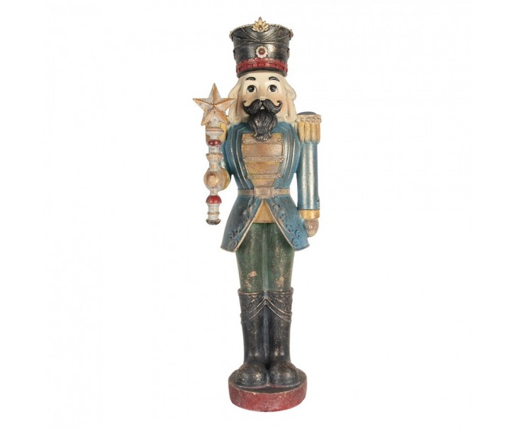 Modro-zelená dekorace figurka Louskáček Nutcracker - 21*15*60 cm Clayre & Eef