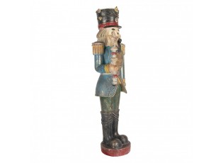 Modro-zelená dekorace figurka Louskáček Nutcracker - 21*15*60 cm