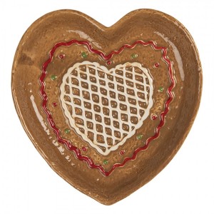 Keramický talířek perníkové srdce Gingerbread Cott - 17*17*3 cm