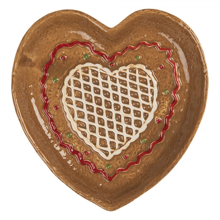 Keramický talířek perníkové srdce Gingerbread Cott - 17*17*3 cm