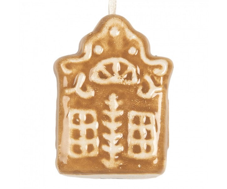 Závěsná ozdoba perníková chaloupka Gingerbread Cott - 4*4*5 cm Clayre & Eef