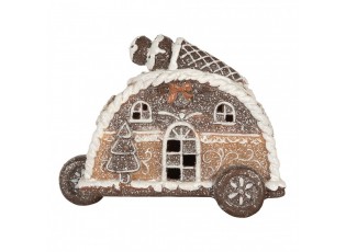 Decorative House With LED 21x11x16 Cm Brown Plastic - 21*11*16 cm