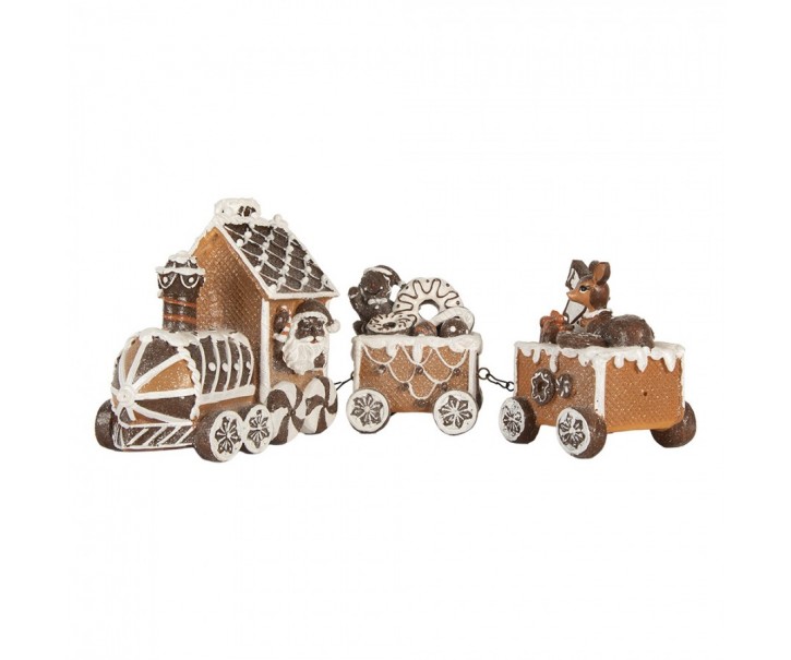 Vánoční perníkový vláček Gingerbread Train - 33*10*15 cm Clayre & Eef
