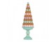 Hnědo-zelená dekorace vánoční stromek Christmas Tree - Ø 13*40 cm Clayre & Eef