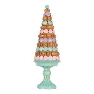 Hnědo-zelená dekorace vánoční stromek Christmas Tree - Ø 13*40 cm