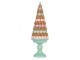 Hnědo-zelená dekorace vánoční stromek Christmas Tree - Ø 13*40 cm Clayre & Eef