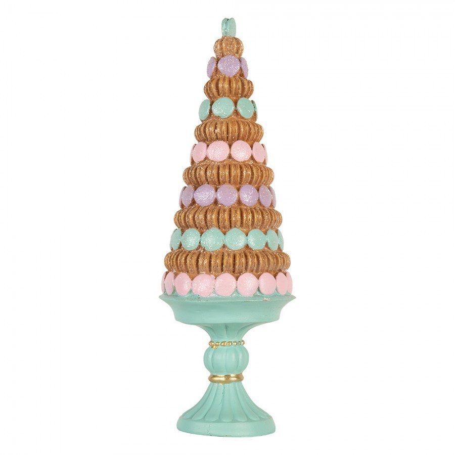 Hnědo-zelená dekorace vánoční stromek Christmas Tree - Ø 13*40 cm