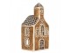 Hnědá vánoční keramická chaloupka na čajovou svíčku Gingerbread Cottage - 8*7*17 cm Clayre & Eef