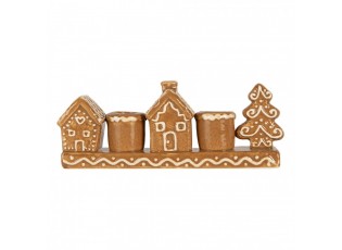 Keramický svícen perníkové chaloupky Gingerbread Cott - 21*4*8 cm