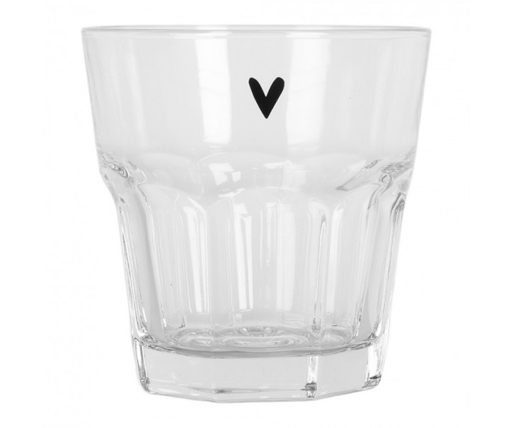 Water Glass ? 8x8 Cm / 200 Ml Transparent Glass Heart - ? 8*8 cm / 150 ml Clayre & Eef