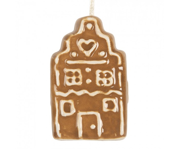 Závěsná ozdoba perníková chaloupka Gingerbread Cott - 4*4*6 cm Clayre & Eef