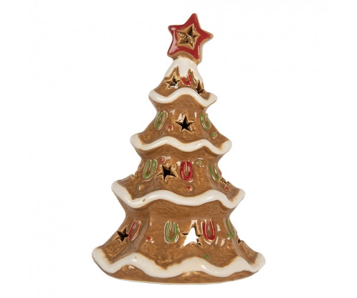 Perníkový stromek na čajovou svíčku Gingerbread Cott - 11*8*17 cm Clayre & Eef