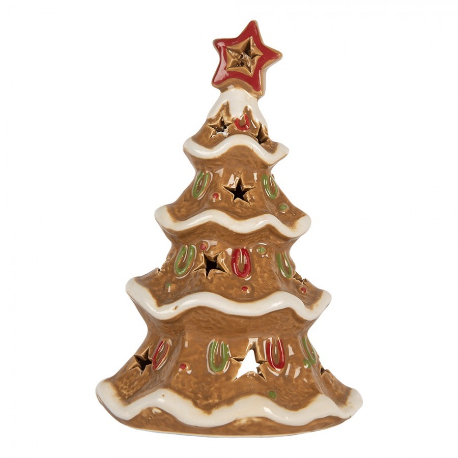 Perníkový stromek na čajovou svíčku Gingerbread Cott - 11*8*17 cm