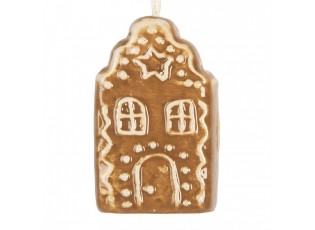 Christmas Ornament House 4x4x6 Cm Brown Ceramic - 4*4*6 cm