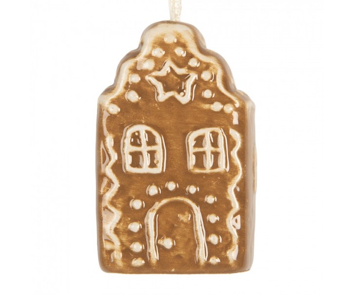 Christmas Ornament House 4x4x6 Cm Brown Ceramic - 4*4*6 cm Clayre & Eef