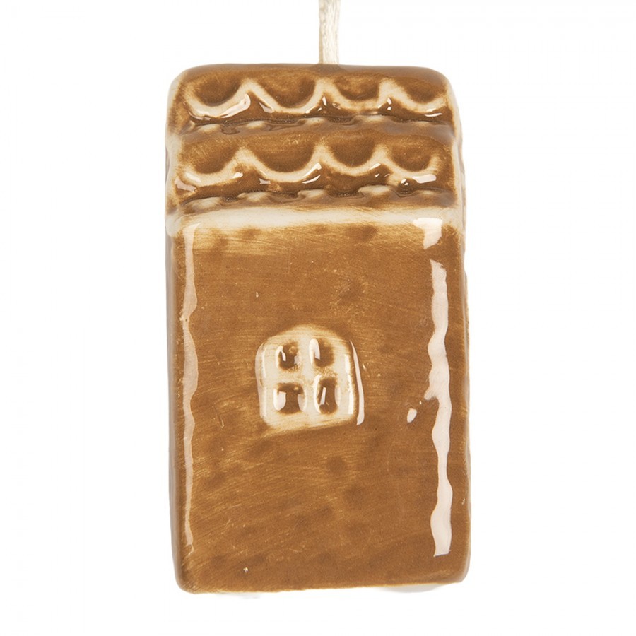 Christmas Ornament House 4x4x6 Cm Brown Ceramic - 4*4*6 cm Clayre & Eef Christmas Ornament House 4x4x6 Cm Brown Ceramic - 4*4*6 cm Clayre & Eef