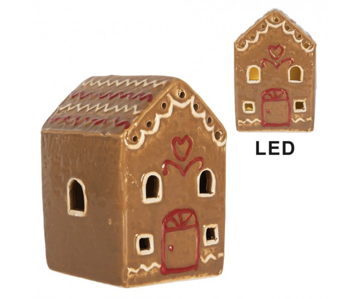 Perníková LED chaloupka Gingerbread Cott - 7*6*9 cm Clayre & Eef