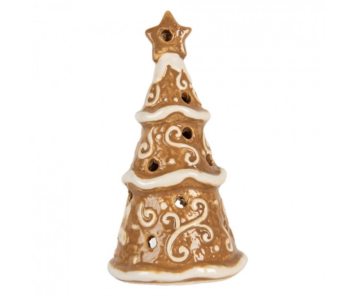 Perníkový stromek na čajovou svíčku Gingerbread Cott - Ø 8*15 cm Clayre & Eef