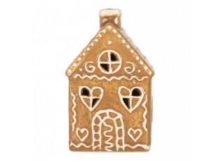 Hnědá perníková LED chaloupka Gingerbread Cott - 7*6*12 cm