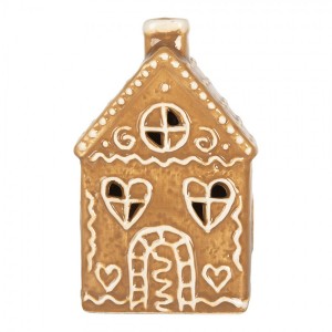 Hnědá perníková LED chaloupka Gingerbread Cott - 7*6*12 cm