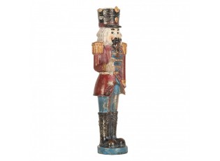 Modro-červená dekorace Louskáček Nutcracker - 7*6*21 cm