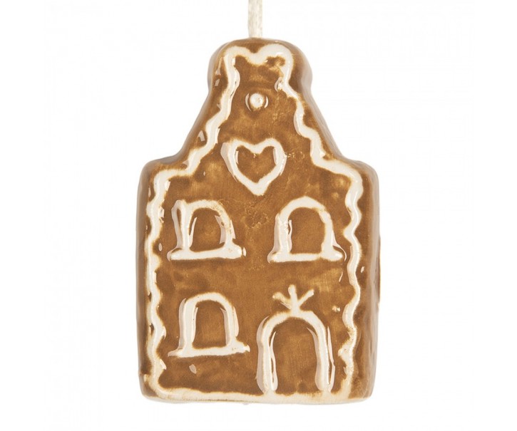 Závěsná ozdoba perníková chaloupka Gingerbread Cott - 4*4*6 cm Clayre & Eef