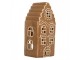 Hnědá vánoční keramická chaloupka na čajovou svíčku Gingerbread Cottage - 8*7*16 cm Clayre & Eef