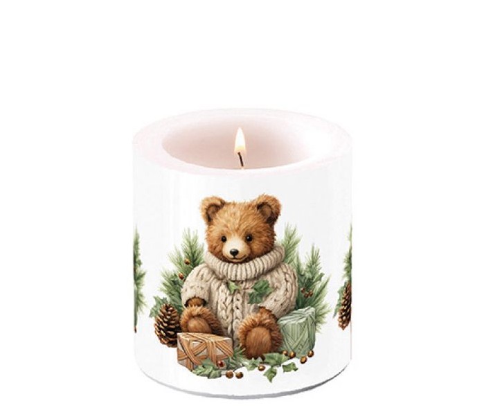 Bílý melaminový podnos s plyšovým medvídkem Cuddle Bear - 13*21 cm Ostatní