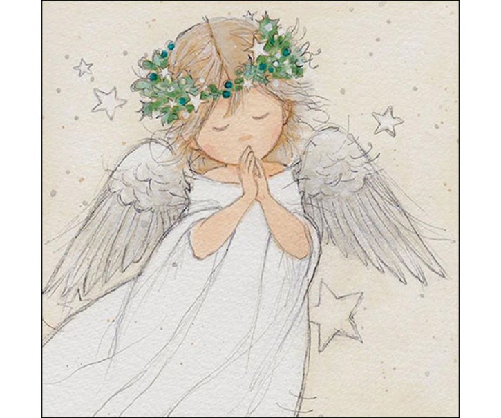 Béžové ubrousky modlící se anděl Praying Angel - 33*33 cm (20ks) Ostatní