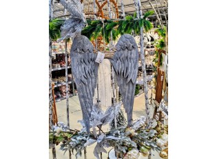 Zinková nástěnná andělská křídla s korunkou Wings Angel - 46*4*65 cm