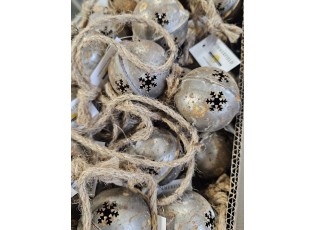 Rezavá antik závěsná plechová ozdoba rolnička - Ø 6cm