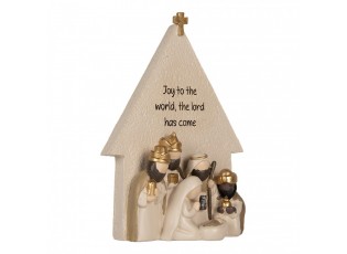 Béžová antik vánoční dekorace Betlém Nativity Scene - 16*6*21 cm