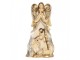 Zlatá antik dekorace anděl se svatou rodinou Angel - 16*13*31 cm Clayre & Eef