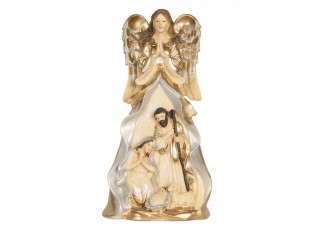 Zlatá antik dekorace anděl se svatou rodinou Angel - 16*13*31 cm