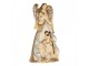 Zlatá antik dekorace anděl se svatou rodinou Angel - 16*13*31 cm Clayre & Eef